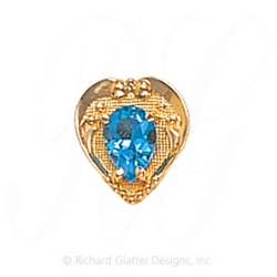 GS475 BT - 14 Karat Gold Blue Topaz Slide 
